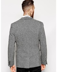 Asos Brand Slim Fit Blazer In Harris Tweed Fabric