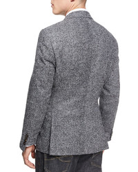 Brunello Cucinelli Donegal Tweed Alpaca Wool Sport Jacket Medium Gray
