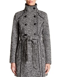 GUESS Double Breasted Tweed Coat