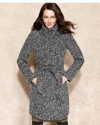 Tahari Izzy Asymmetrical Wool Blend Coat