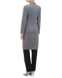 Giorgio Armani Tweed Coat Grey
