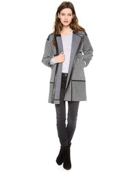 Rebecca Taylor Tweed Leather Coat