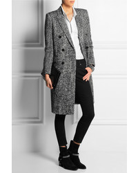 Saint Laurent Wool And Mohair Blend Tweed Coat