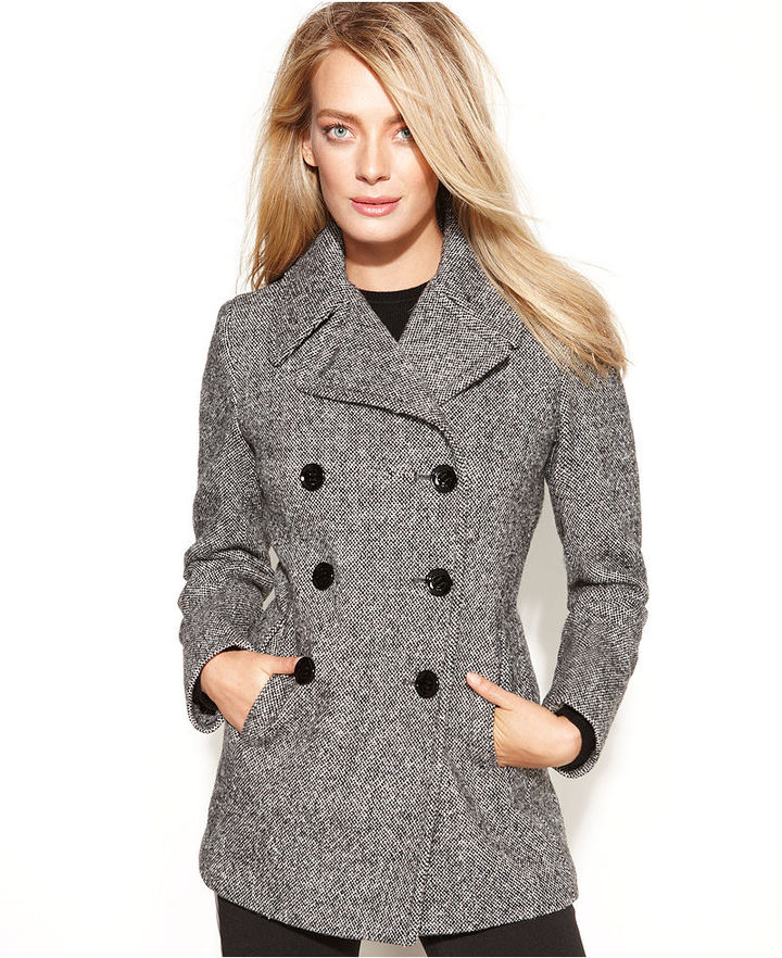 Calvin Klein Wool Cashmere Blend Pea Coat, $129 | Macy's | Lookastic