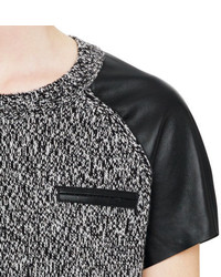 Club Monaco Samira Leather Sleeve Sweater