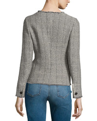 Isabel Marant Leary Structured Tweed Blazer Gray
