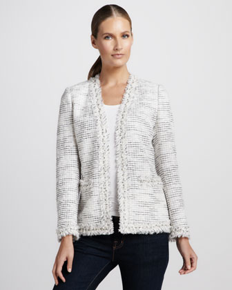 Neiman Marcus Bling Detailed Tweed Jacket, $103 | Neiman Marcus | Lookastic