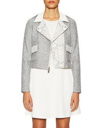 Rebecca Taylor Tweed Lace Asymmetrical Jacket