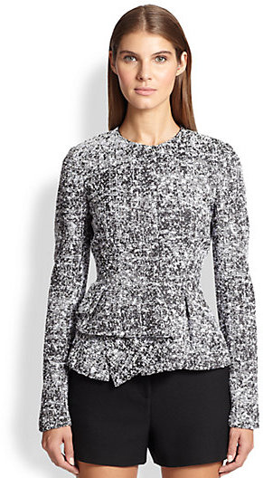 Proenza Schouler Tweed Chiffon Peplum Jacket 1 865 Saks Fifth