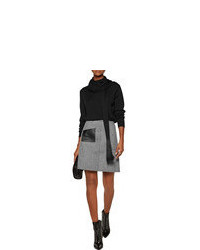 Sandro Janelle Leather Paneled Tweed Mini Skirt