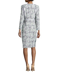Lafayette 148 New York Sylvana Tweed Pencil Skirt Frosted Mint