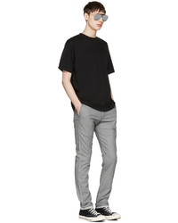 Naked And Famous Denim Grey Slim Chino Trousers