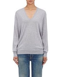 6397 V Neck Sweater Light Grey