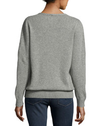 AG Jeans Ag Cashmere Cable Trim Sweater Heather Gray