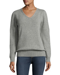 AG Jeans Ag Cashmere Cable Trim Sweater Heather Gray