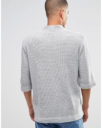 Asos Brand Textured V Neck Sweater With High Neck