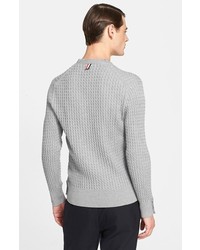 Thom Browne Cable Knit Wool V Neck Sweater