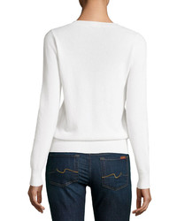 Neiman Marcus Cashmere Collection Classic Cashmere V Neck Sweater