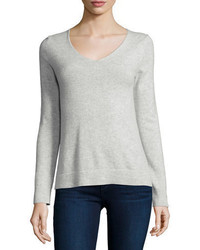 Neiman Marcus Cashmere Collection Modern Cashmere V Neck Sweater