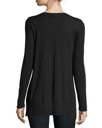 Neiman Marcus Cashmere Collection Superfine V Neck Cashmere Sweater
