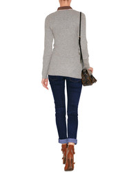 Dear Cashmere Cashmere Ly Sweater In Grey Melange