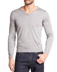 Canali Cashmere Silk V Neck Sweater