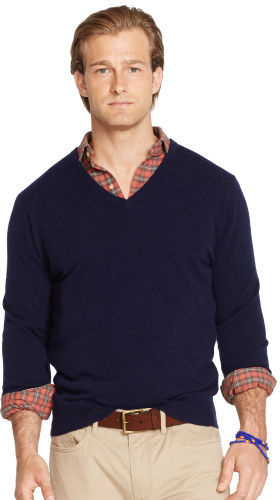 Polo Ralph Lauren Cashmere V Neck Sweater, $350 | Ralph Lauren | Lookastic