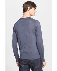 John Varvatos Collection Silk Cotton V Neck Sweater