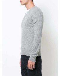 Comme Des Garcons Play Comme Des Garons Play V Neck Pullover With White Heart