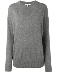 Frame Denim Grey V Neck Knitted Sweater