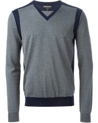 Emporio Armani Contrast V Neck Sweater