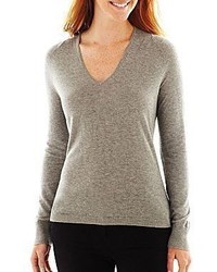 Liz Claiborne Fine Gauge Raglan Sleeve Sweater