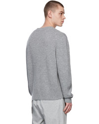 Hugo Grey Sdeep Knit V Neck Sweater
