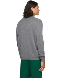 AMI Alexandre Mattiussi Grey V Neck Ami De Cur Sweater