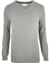 River Island Grey V Neck Sweater