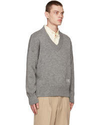 AMI Alexandre Mattiussi Grey Wool Oversized Sweater