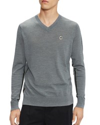 Ted Baker London Kenton V Neck Wool Sweater In Charcoal At Nordstrom