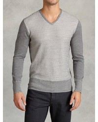 John Varvatos Ls V Neck Sweater
