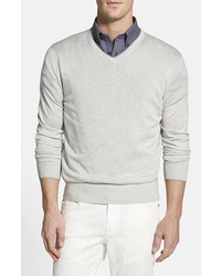 Maker Company Tailored Fit Silk Cotton Cashmere V Neck Sweater