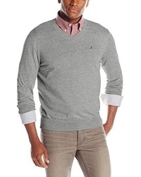 Nautica Solid V Neck Sweater
