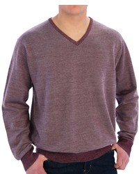 Peter Millar Oxford Sweater Merino Wool V Neck