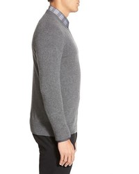 Hugo Sasselor Extra Trim Fit Cashmere Virgin Wool V Neck Sweater