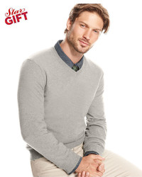 Club Room Sweater V Neck Solid Cashmere Sweater