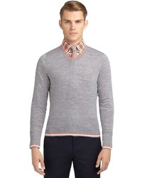 Brooks Brothers Tipped V Neck Sweater