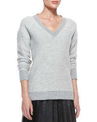 Belstaff V Neck Reverse Tweed Sweater