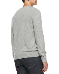 Vince Wool Blend V Neck Sweater Dark Gray