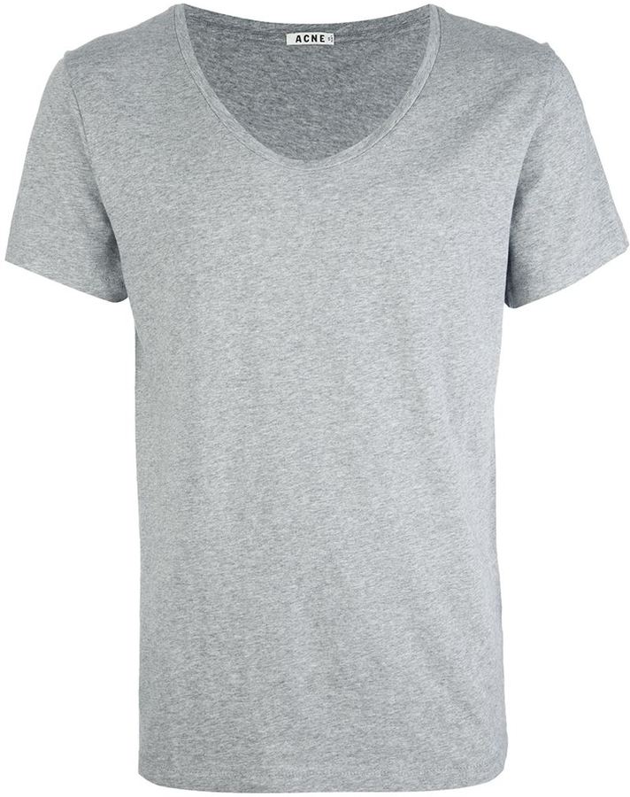 Acne Studios Men's Grey Limit Scoop Neck T-shirt 