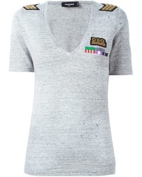 Dsquared2 Military Patch V Neck T Shirt