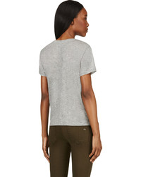 J Brand Grey V Neck Janis Modal T Shirt