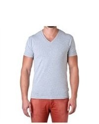 Next Level Apparel 100% Premium Cotton Short Sleeve V Neck Shirt Heather Grey Size Small